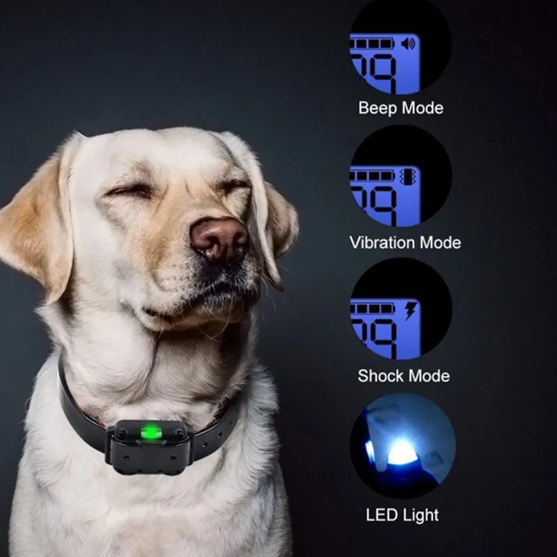 Coleira de Treinamento para Cães PUPOPAN 800m à Prova d'Água Recarregável com Controle Remoto e Display LCD para Todos os Tamanhos com Choque, Vibração e Som