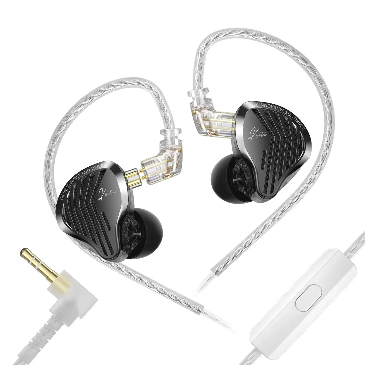 Kz Gk Kunten 1DD Dynamic Drive Earphone Hifi IEMs In Ear Earbuds 2pin Detachable Cable Metal Gamer Audiophile Headset