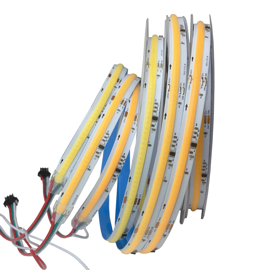 Cob ic cavalo corrida led luz de tira dc24v ws2811 água corrente fluindo fita lâmpada controle sem fio 5m 10m 20m iluminação linear cob