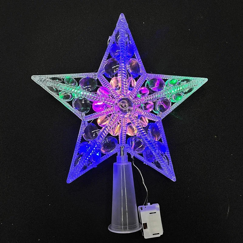 15cm decoração de árvore de natal estrelas luzes brancas quentes decoração de quarto de casa lâmpada led brilhante festival de natal topstar navidad 1.07in