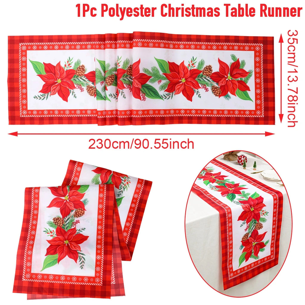 Natal papai noel corredor de mesa navidad natal noel árvore boneco de neve bandeira de mesa feliz natal decoração para casa 2025 ano novo 2026