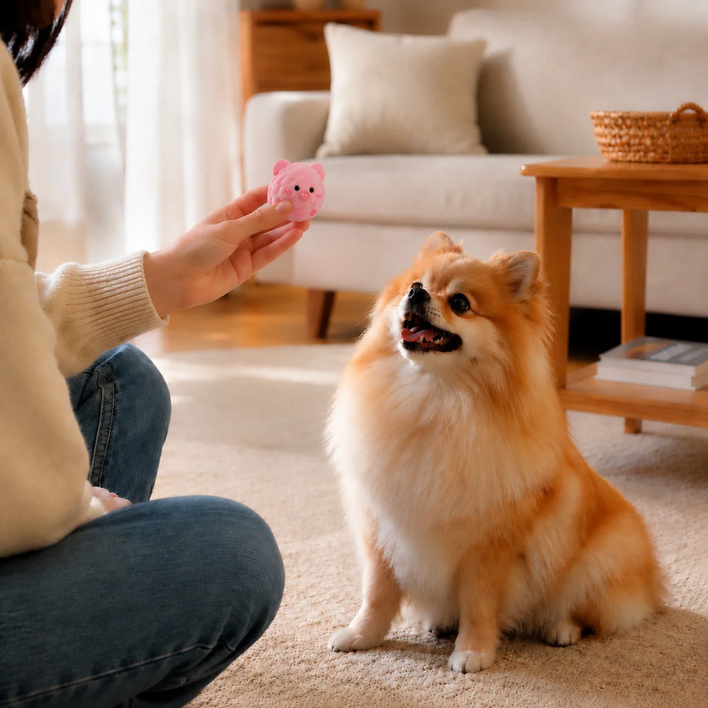 2 Brinquedos Interativos para Pets: Bola Sonora Saltitante e Brinquedo de Roer que Exercita a Energia, Ideal para Cães Pequenos