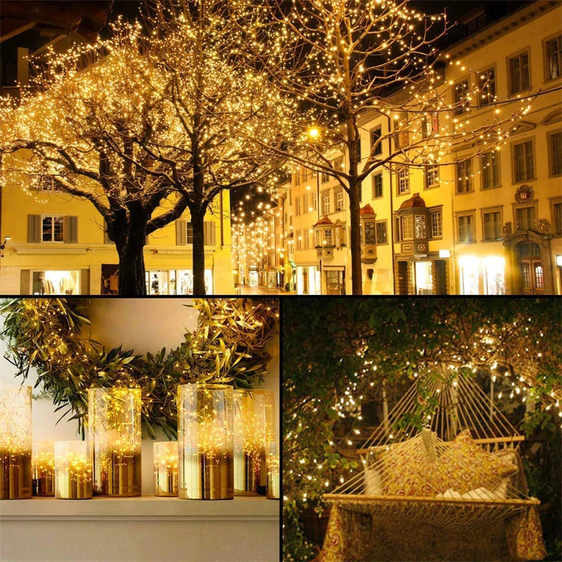 32m solar led luz ao ar livre festão lâmpada jardim luz de fadas corda led cintilação à prova dwaterproof água lâmpada natal guirlanda decoração quintal