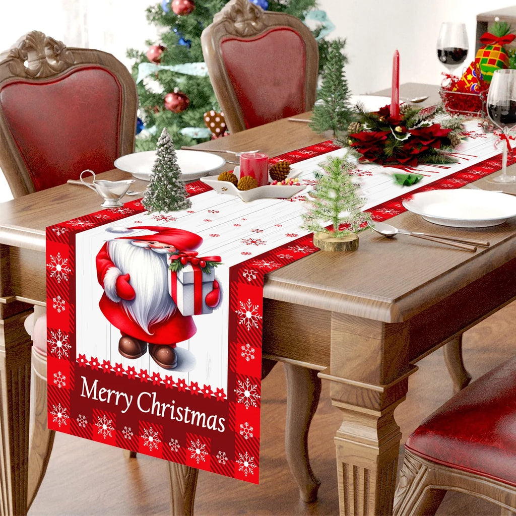 Natal papai noel corredor de mesa navidad natal noel árvore boneco de neve bandeira de mesa feliz natal decoração para casa 2025 ano novo 2026