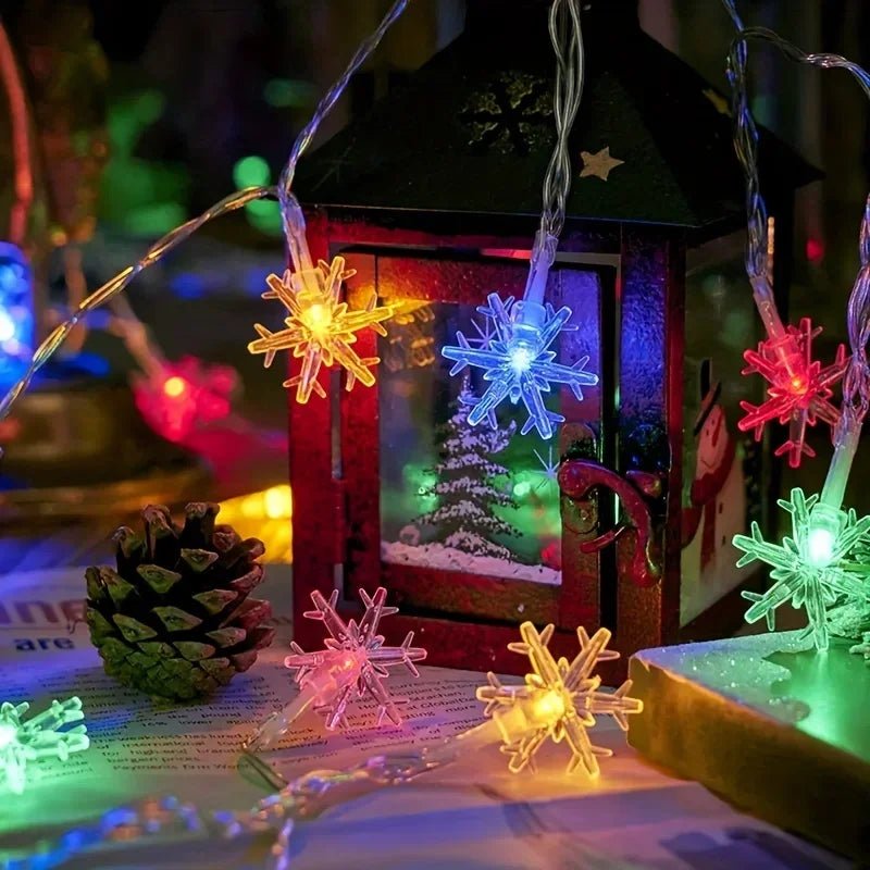 10/20/40leds natal luz de fadas corda usb/bateria alimentado árvore de natal feriado decoração de ano novo floco de neve luz corda