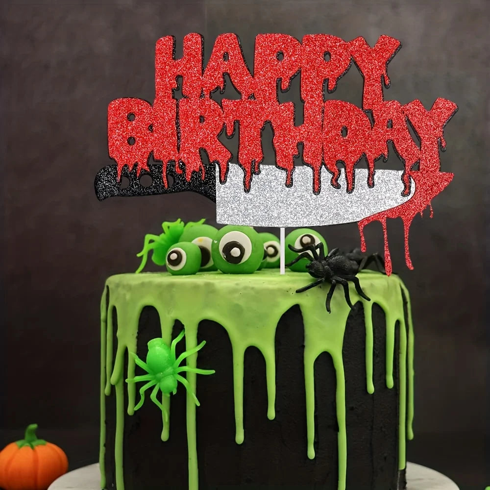 1 unidade de decoração assustadora para bolo de Halloween – um toque original para uma sobremesa doce e horripilante.