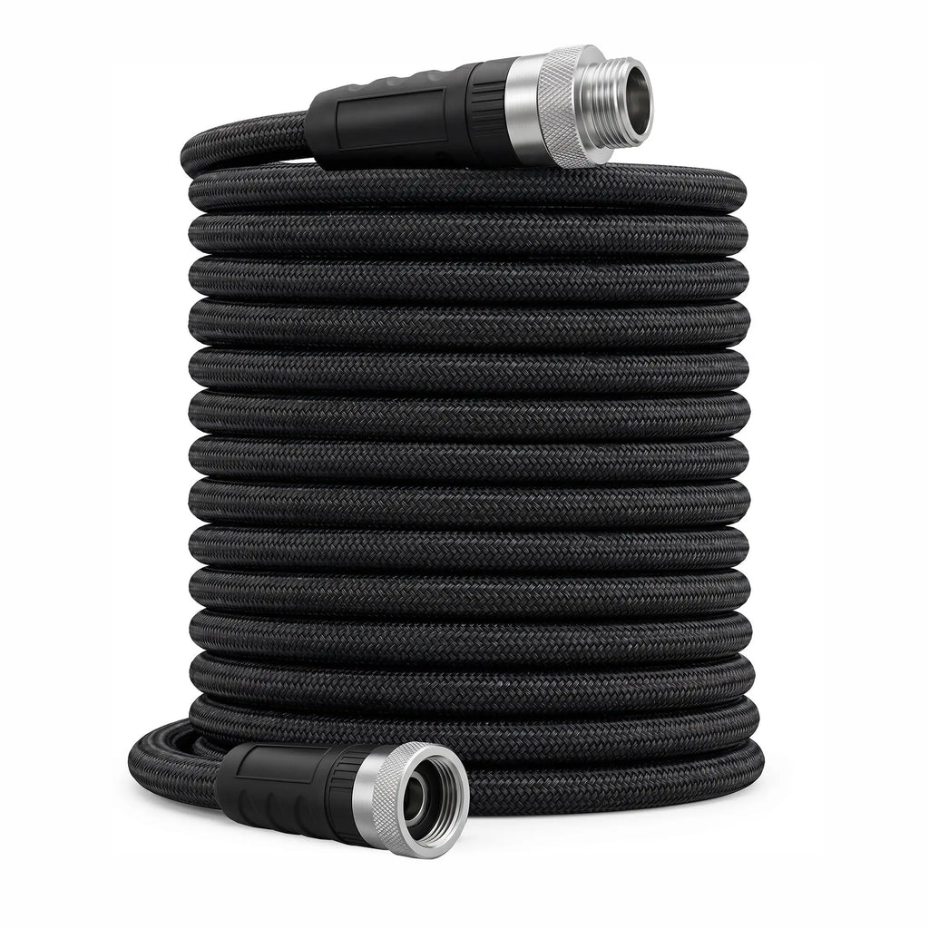 Mangueira de Jardim Não Expansível de 25/50/75/100 Pés, Mangueira de Água Leve com Tubo Interno de TPE, Mangueira Trançada Anti-Torção para Lavagem de Carros, Quintal e Pátio