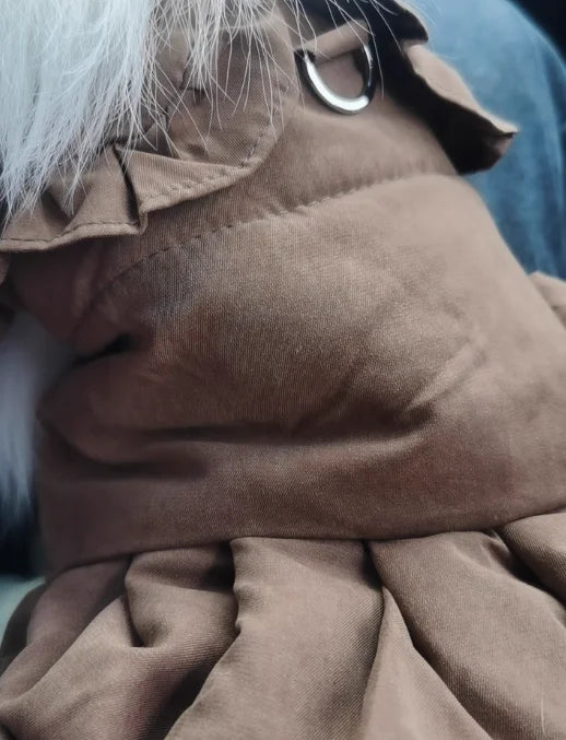 Animal de estimação outono/inverno princesa arco casaco bolha saia outono/inverno roupas tração calor roupas para cães pequenos filhote de cachorro