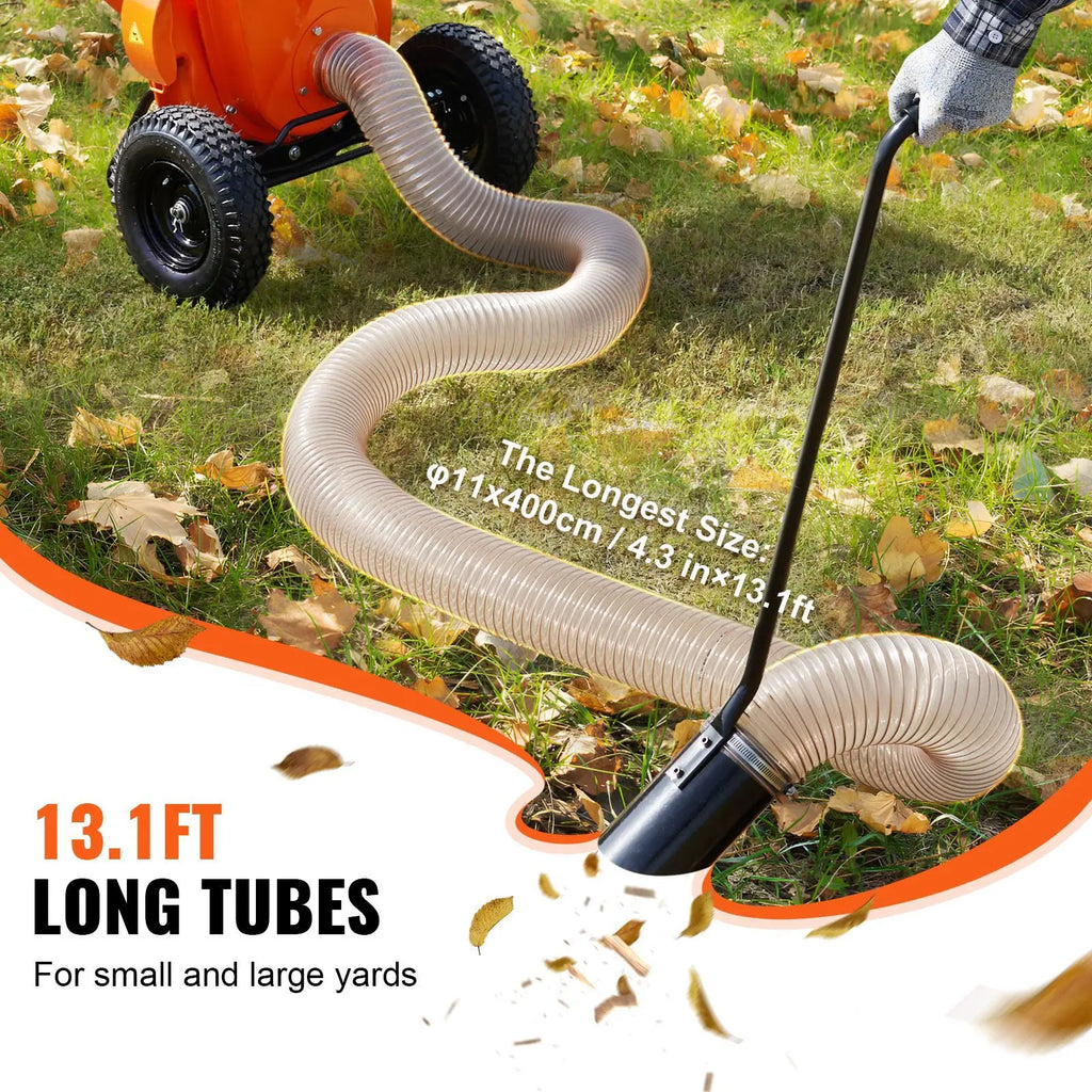 "Garden Tools Accessories Heavy Duty 4.3 Inch X 13.1 ft Wood Chipper Shredder Mulcher Leaf Vacuum Kit (4 Inch Diameter)"
