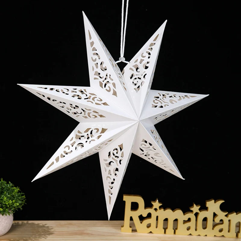 Estrela oca pendurado pingentes ramadan decoração 2024 para casa navidad natal noel presentes enfeites de natal ano novo 2024