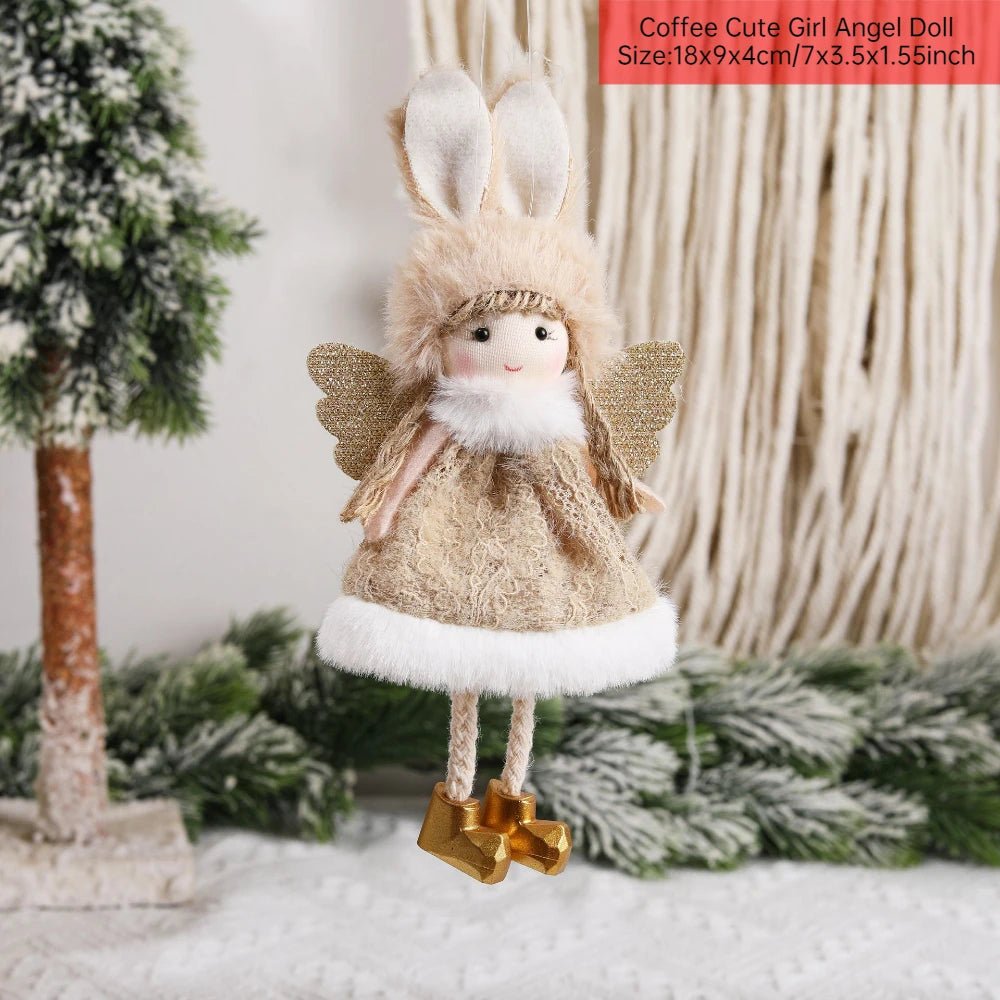 Ano novo 2024 natal anjo bonecas árvore de natal pingente ornamentos navidad 2022 decoração de natal para casa presentes natal noel deco