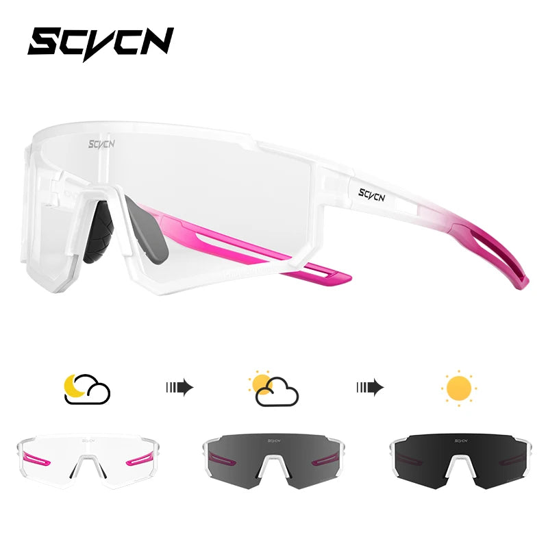 SCVCN Outdoor Cycling Sunglasses Men's MTB Bike Glasses Sports Mountain Climbing Fishing Women's Bicycle Cycling UV400 Goggles