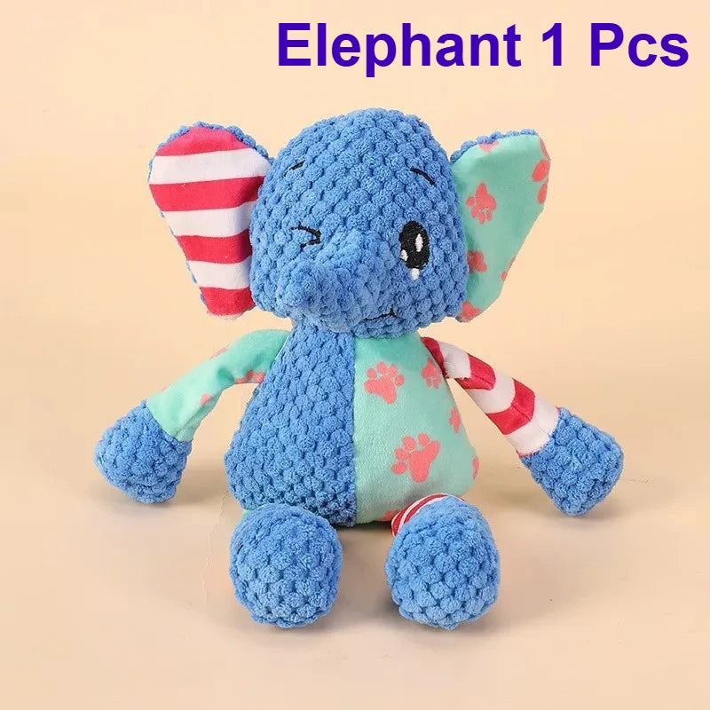 Brinquedo de Pelúcia para Cães, Fofo, em Formato de Raposa e Elefante, Anti-Mordida, Interativo, com Som, para Limpeza dos Dentes, Diversão e Resistência à Mordida Kasa & Pet