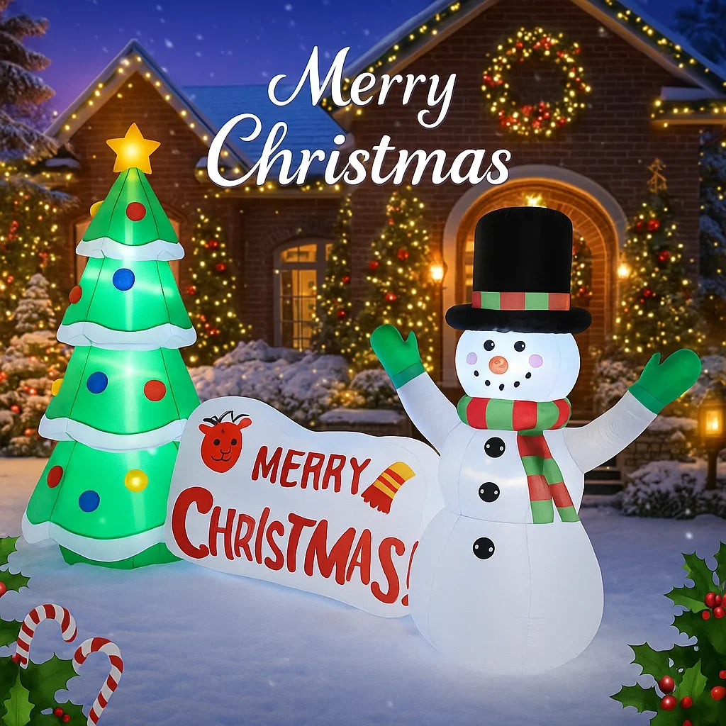3m/10ft boneco de neve árvore de natal decorações de natal casa brinquedos infláveis com luzes led quintal festa de natal diy decoração suprimentos