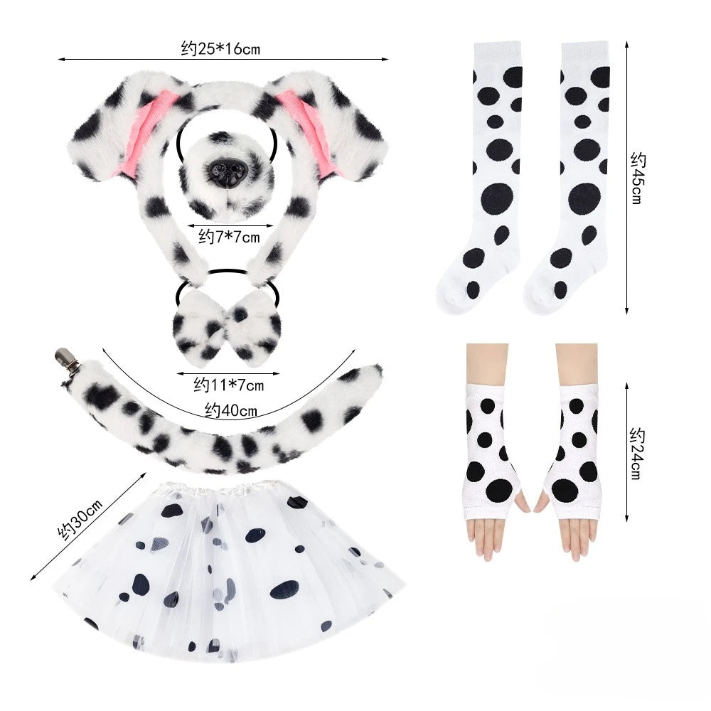 Halloween animal traje crianças filhote de cachorro cão com tutu orelha bandana gravata borboleta cauda patas para meninos meninas