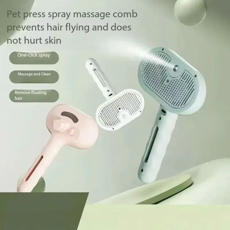 Pet Spray Hair Comb Pet Hair Remover Cleaning Brush Cats Grooming Dog Accessories Tools Dematting Water Mist Humidifier Comb