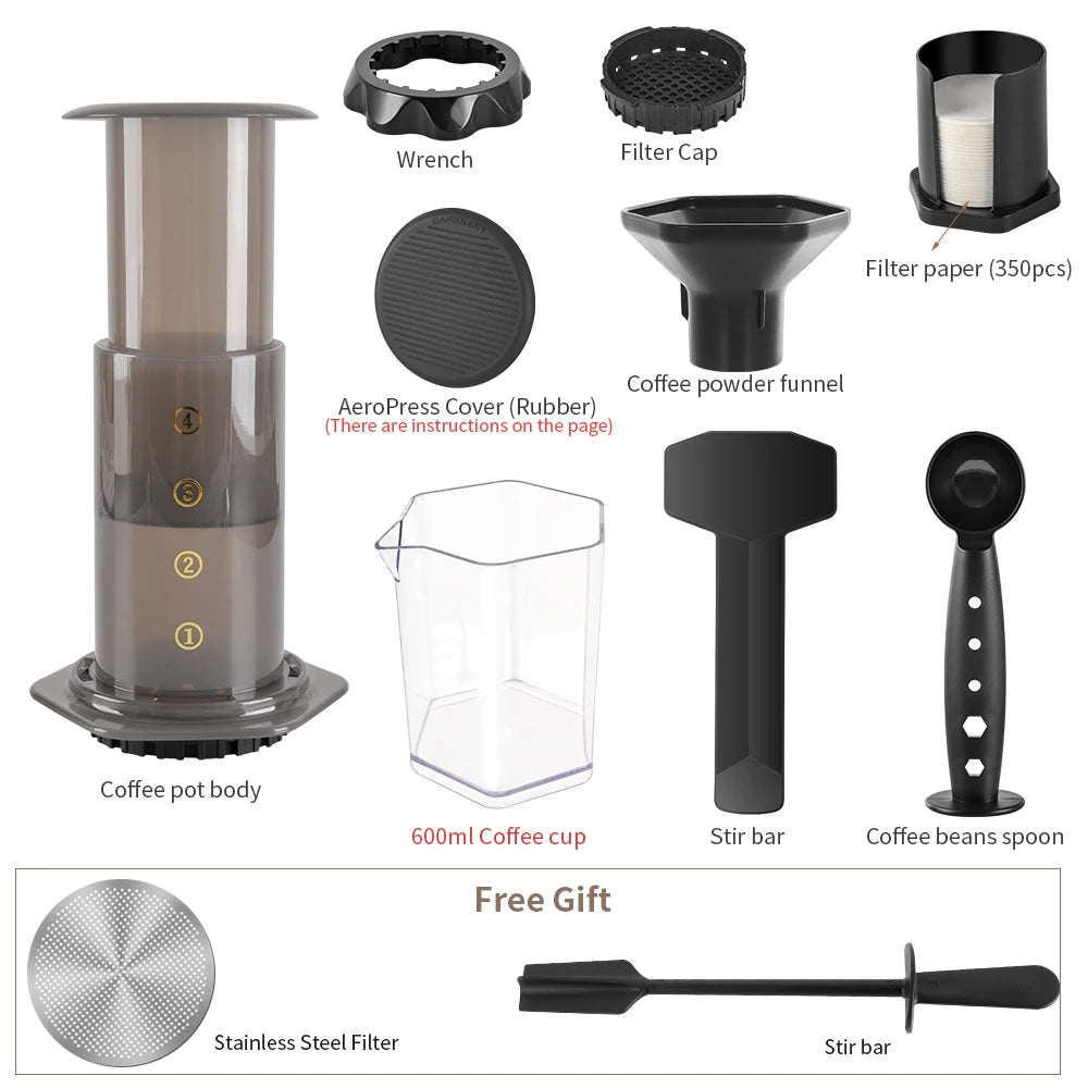 Cafemey máquina de café expresso portátil imprensa francesa barista ferramenta cafeteira imprensa ar máquina café com filtros para aeropress