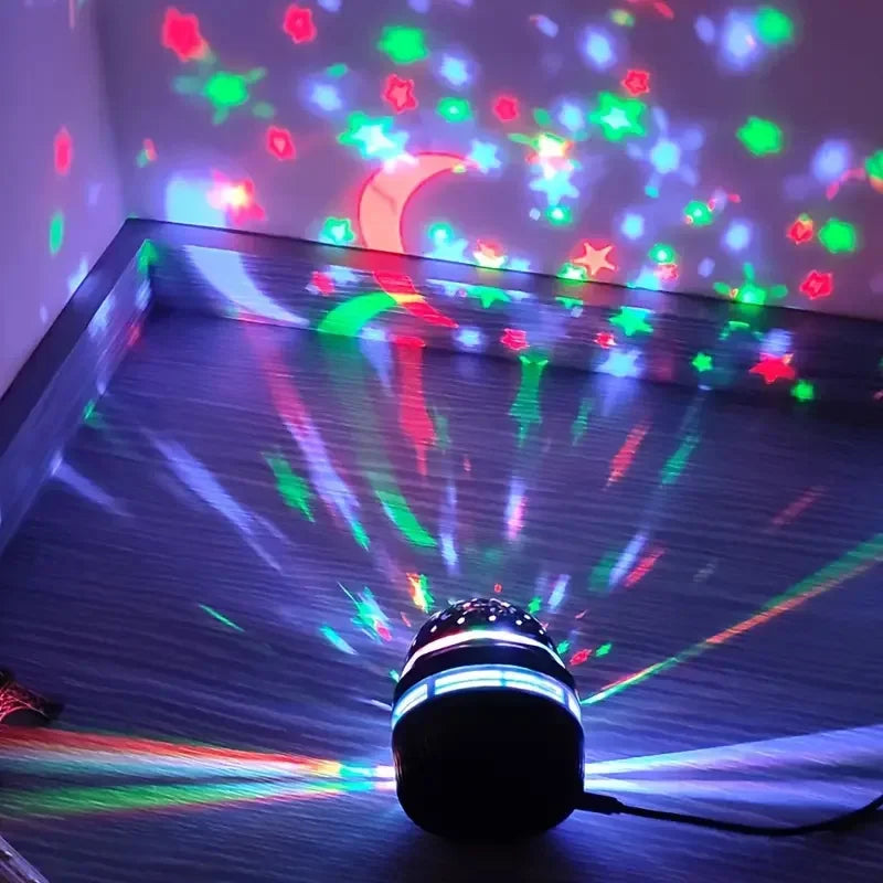 Led céu estrelado luzes da noite usb lâmpada do projetor bola mágica lua estrela luzes de natal casa sala atmosfera decorações