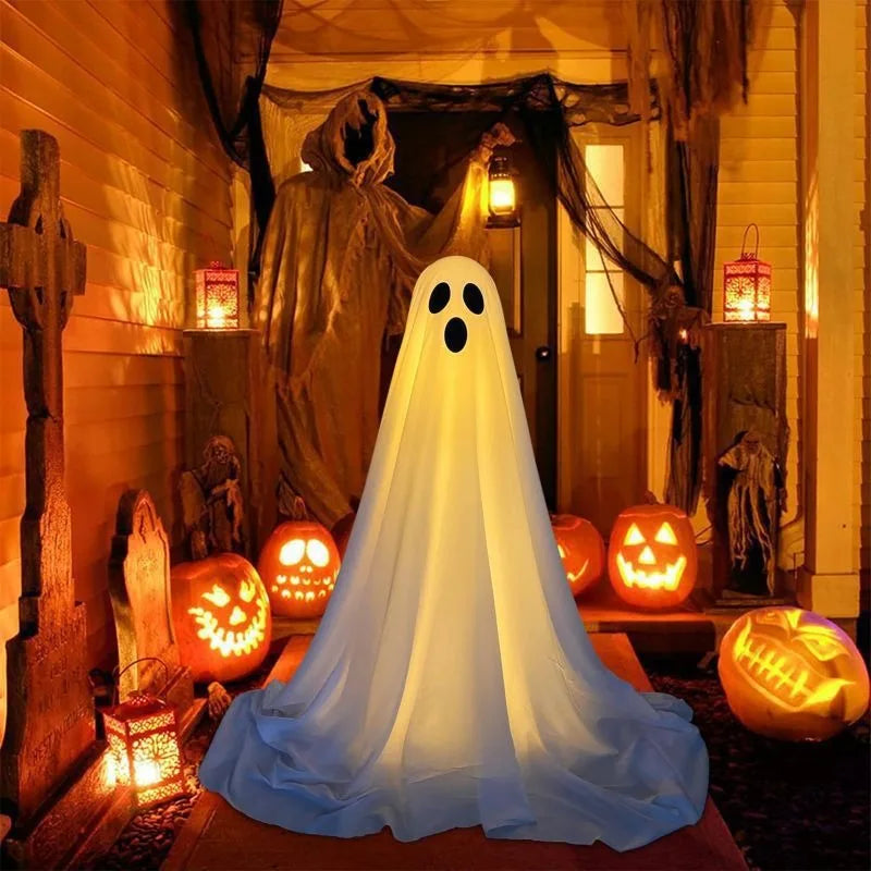 Decorações de Fantasmas para Halloween, Suprimentos para Festas de Halloween em Ambientes Internos e Externos, Adequados para Jardins, Varandas, Pátios e Gramados