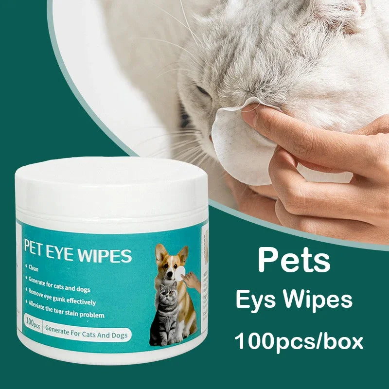 Produtos de limpeza para animais de estimação, toalhetes para remover marcas de rasgo, limpeza de tecidos molhados, limpeza de olhos de gato, remoção de marcas de rasgo e limpeza de animais de estimação