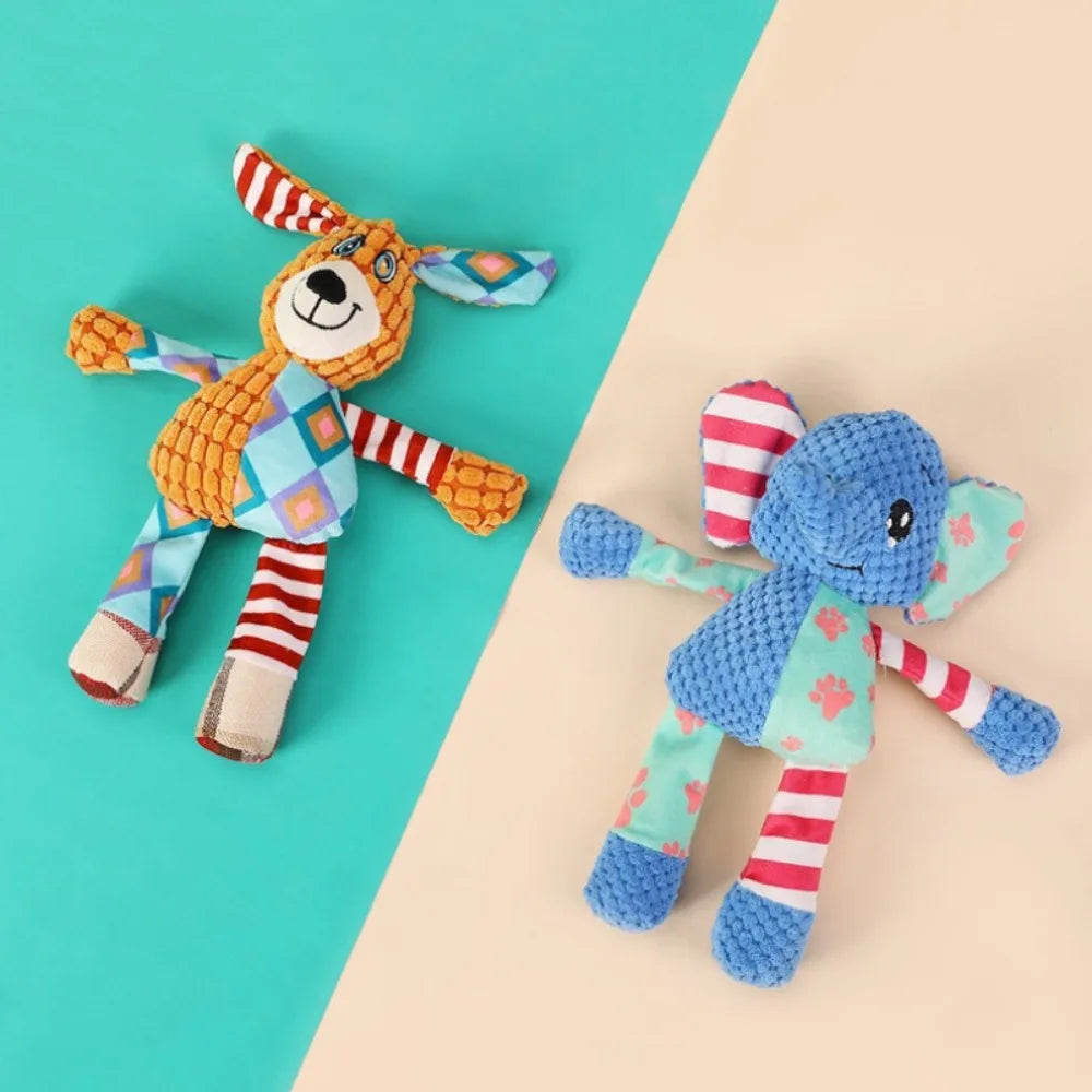 Brinquedo de pelúcia para animais de estimação, brinquedo interativo para limpeza de dentes, estilo animal fofo, resistente à mordida, filhote de cachorro estridente, brinquedo de mastigar, suprimentos para animais de est