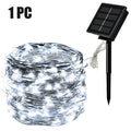 Luz solar ao ar livre da corda led guirlanda de fadas 8 modo jardim quintal festa decoração natal lâmpada fio cobre