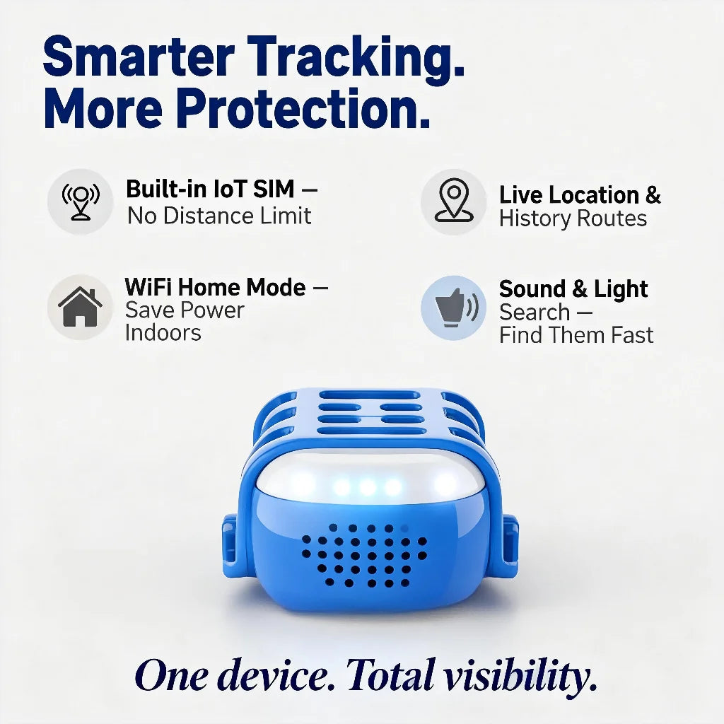 Rastreador GPS para Cães e Gatos com IoT Integrado, Rastreamento por SIM e WiFi, Distância Ilimitada, Localizador Anti-Perda com Código QR, Assinatura Necessária