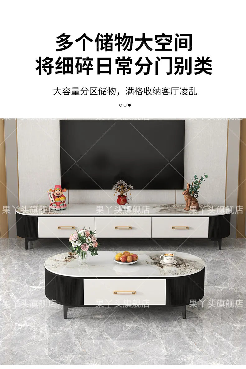 Mesa de Jantar, Mesa de Centro para Escrita e Café, Gavetas Móveis, Mesa Lateral de Luxo com Armazenamento para Sala de Estar, Mesa Auxiliar Moderna, Móveis Modernos