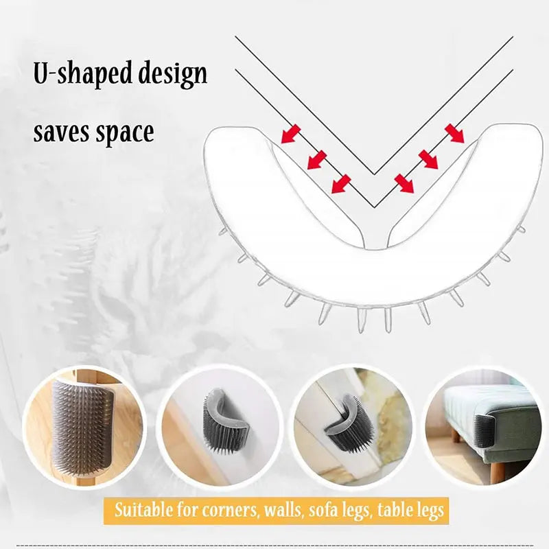 Massageador e Escova para Gatos, para Arranhar e Cuidar de Gatos de Pelagem Curta e Longa, Brinquedo de Massagem Suave para Gatinhos, Produtos para Animais de Estimação