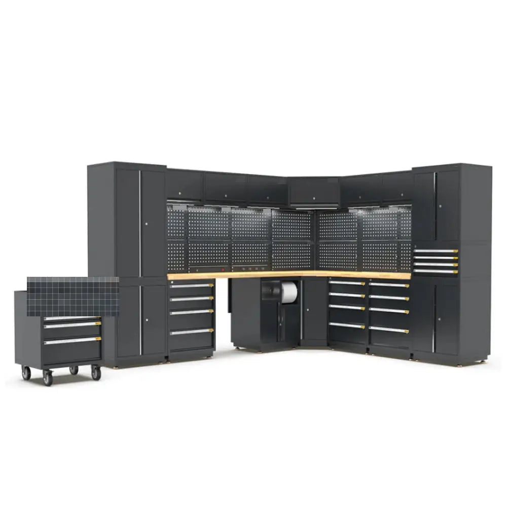 Conjuntos de ferramentas de armazenamento de ferramentas de nível industrial Garagem modular Bancada de trabalho de nível industrial resistente OEM ODM Garagem personalizável