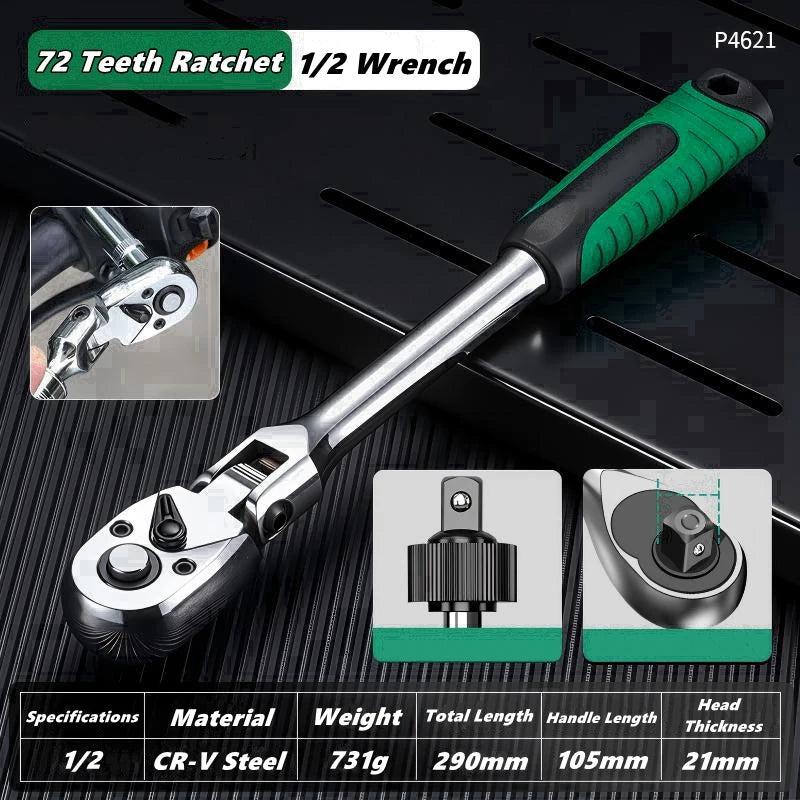 Chave de catraca padrão de unidade de soquete, chave de soquete telescópica extensível flexível de 1/2 dentes de 1/4,3/8,1/2 Polegada Kasa & Pet