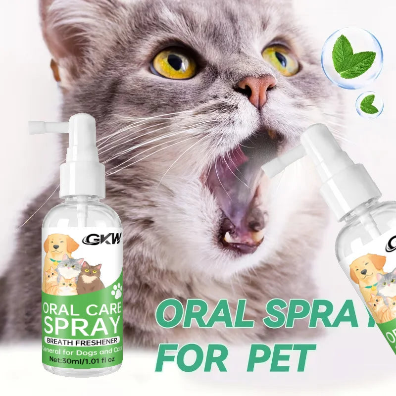 Spray Dental para Animais de Estimação, Não Necessita de Escovação, Limpa os Dentes, Refresca o Hálito, para Gatos e Cães de Todas as Raças, Fórmula Segura, Cuidado Dental Diário
