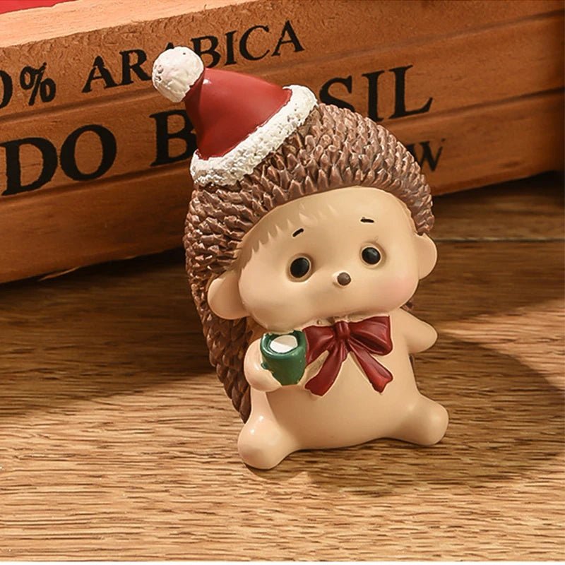 Natal resina família pequenos animais ornamentos criativo decoração para casa mini árvore de natal velho presente de natal