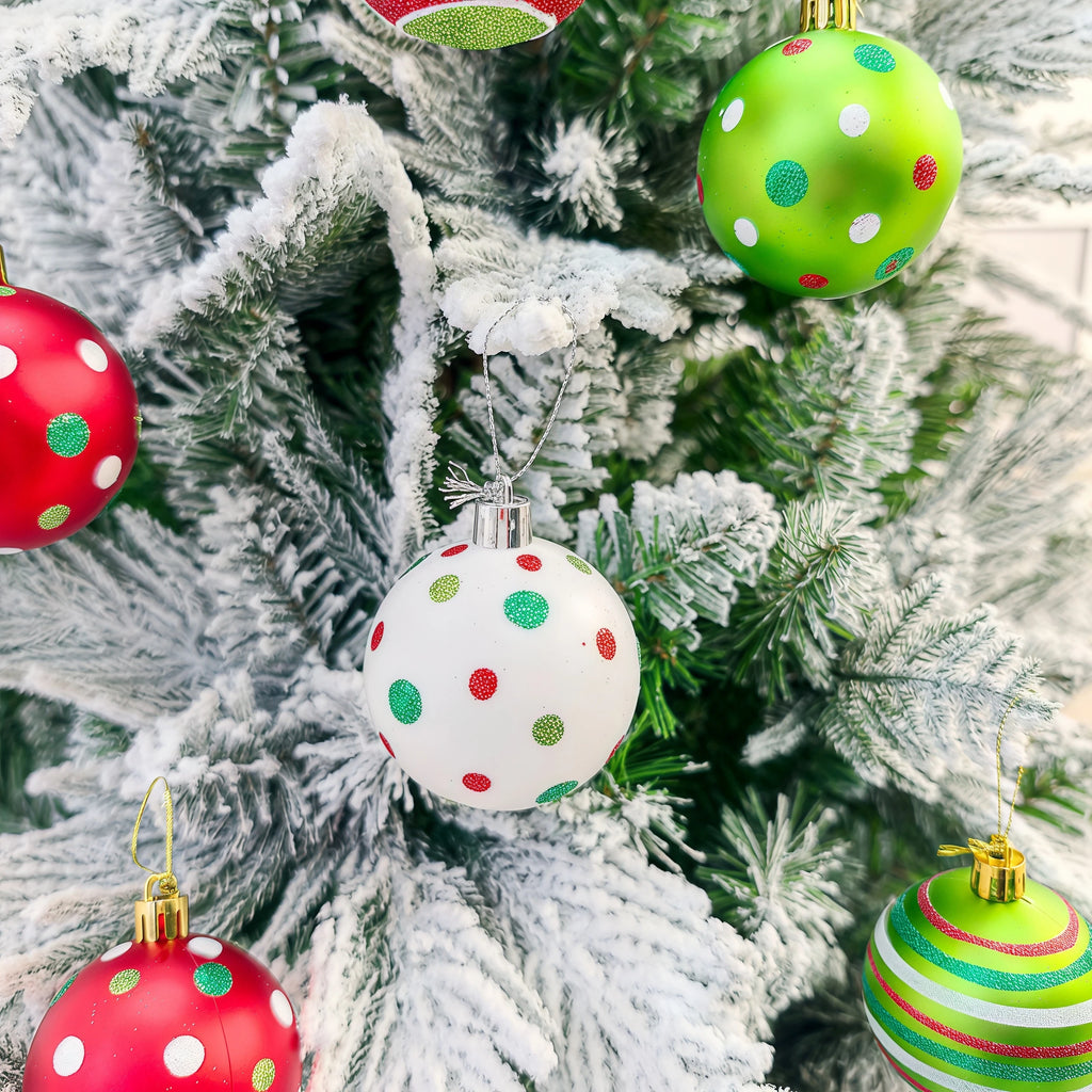 Conjunto de enfeites de bolas de Natal, verde e vermelho, para pendurar na árvore de Natal, ideal para festas de Ano Novo e como presente.