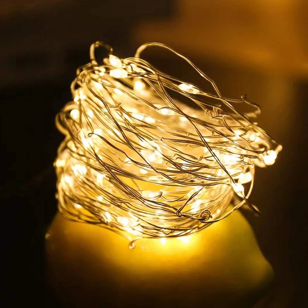 Outdoor LED Fairy Light String para o Natal, fio de cobre impermeável, decoração da guirlanda, casamento - Kasa & Pet