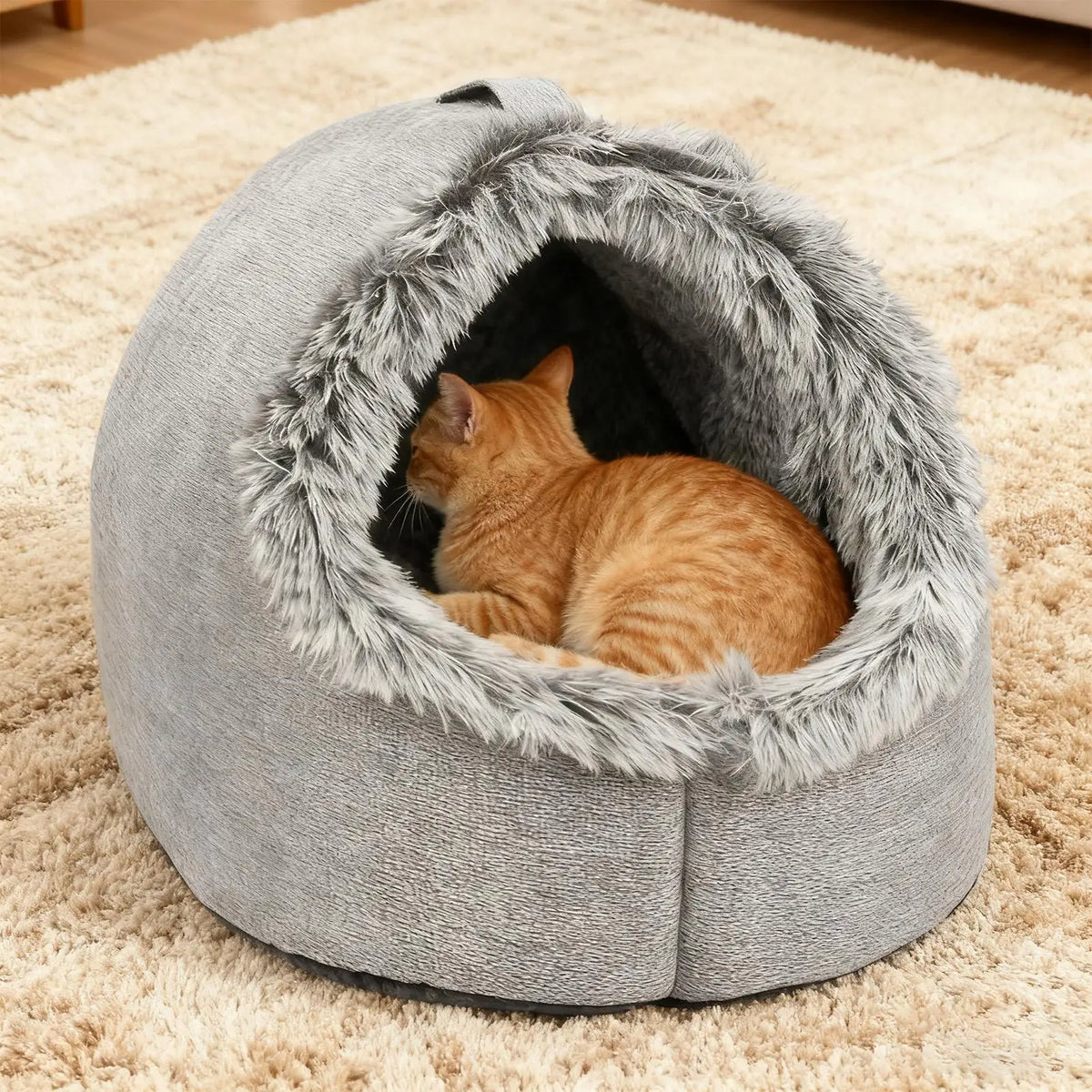 Casa para animais de estimação para pequeno cão gato cama casa portátil fechado pelúcia pet gatinho ninho inverno quente macio pet caverna canil sono profundo sofá