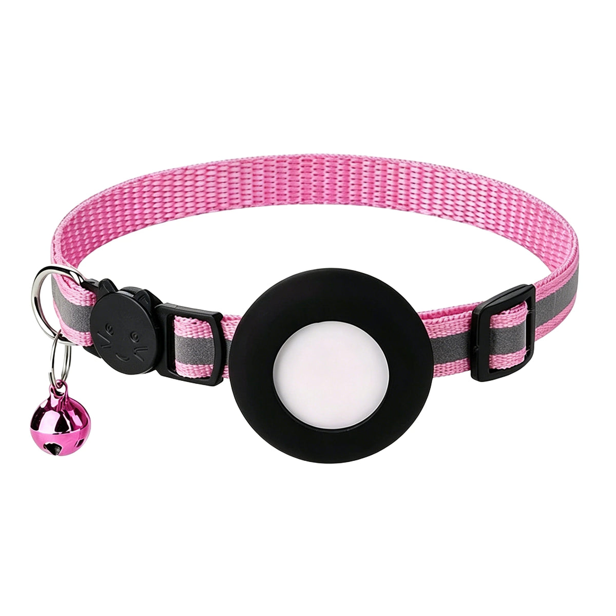 Coleira para Gato Airtag, Fivela de Segurança Refletiva com Sino, Coleira GPS Ajustável Anti-Perda para Gatinhos e Filhotes
