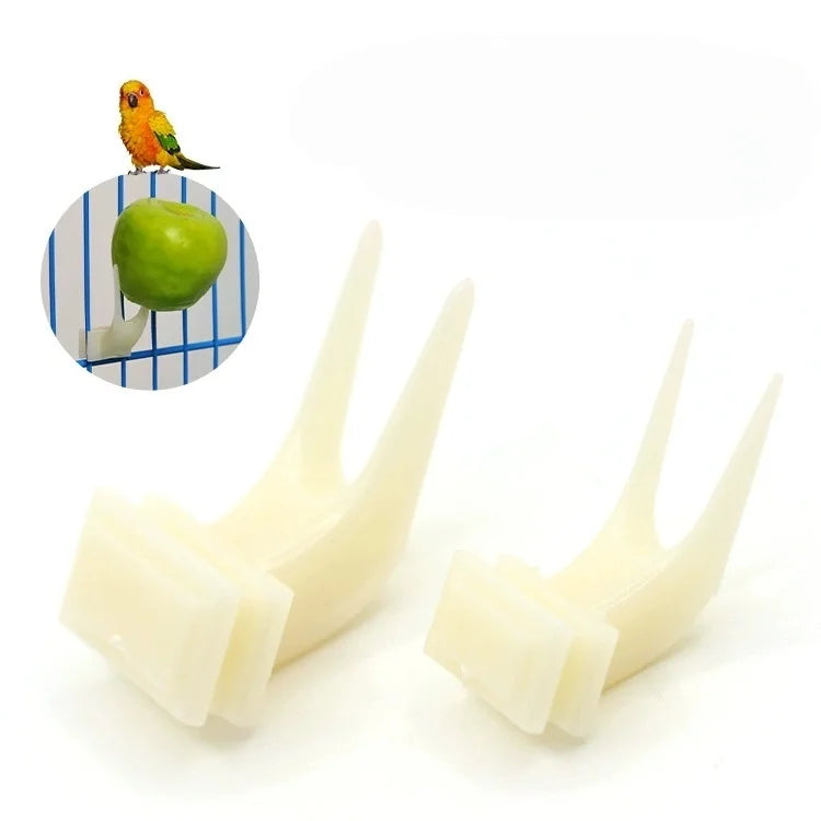 5 Garfos de Frutas Duráveis de Plástico para Gaiola de Pássaros, Acessórios para Alimentação de Papagaios, Suporte para Petiscos, Utensílios para Pássaros, Suprimentos Multifuncionais para Animais de Estimação