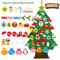 DIY sentiu a árvore de Natal com luz, decorações do Feliz Natal para a casa, ornamentos da árvore do Natal, presente do ano novo, 2024