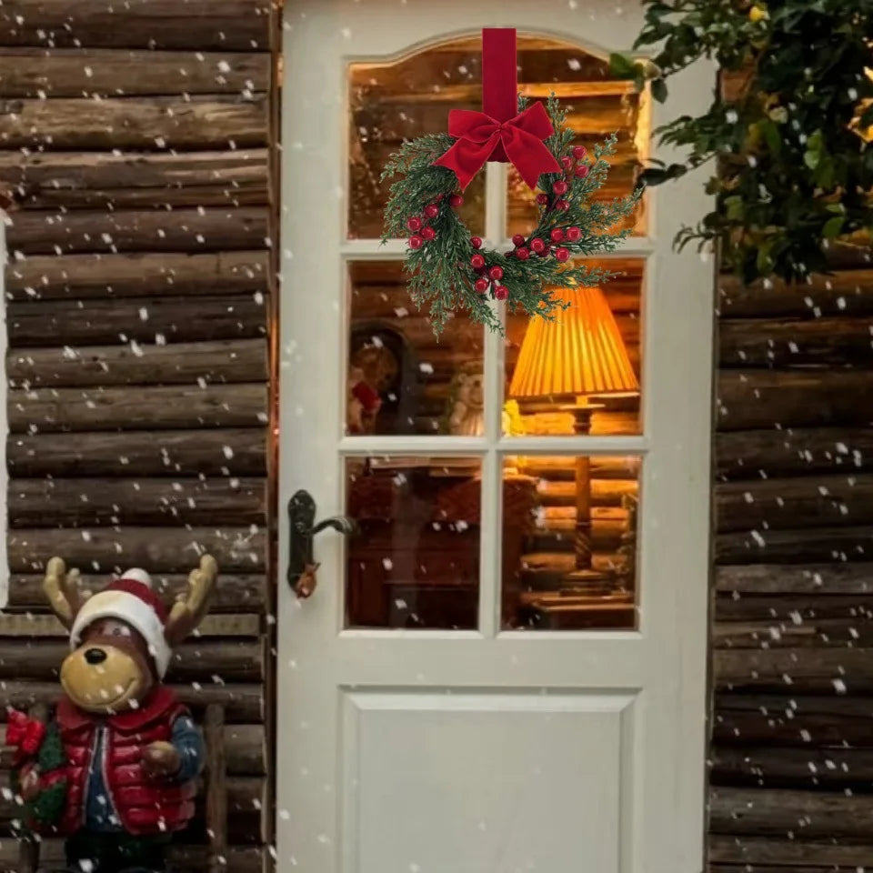 Decorações de Natal, Guirlanda Artificial, Arranjo para Janela, Guirlanda de Natal para Pendurar na Porta, Anel de Rattan, Artigos de Natal