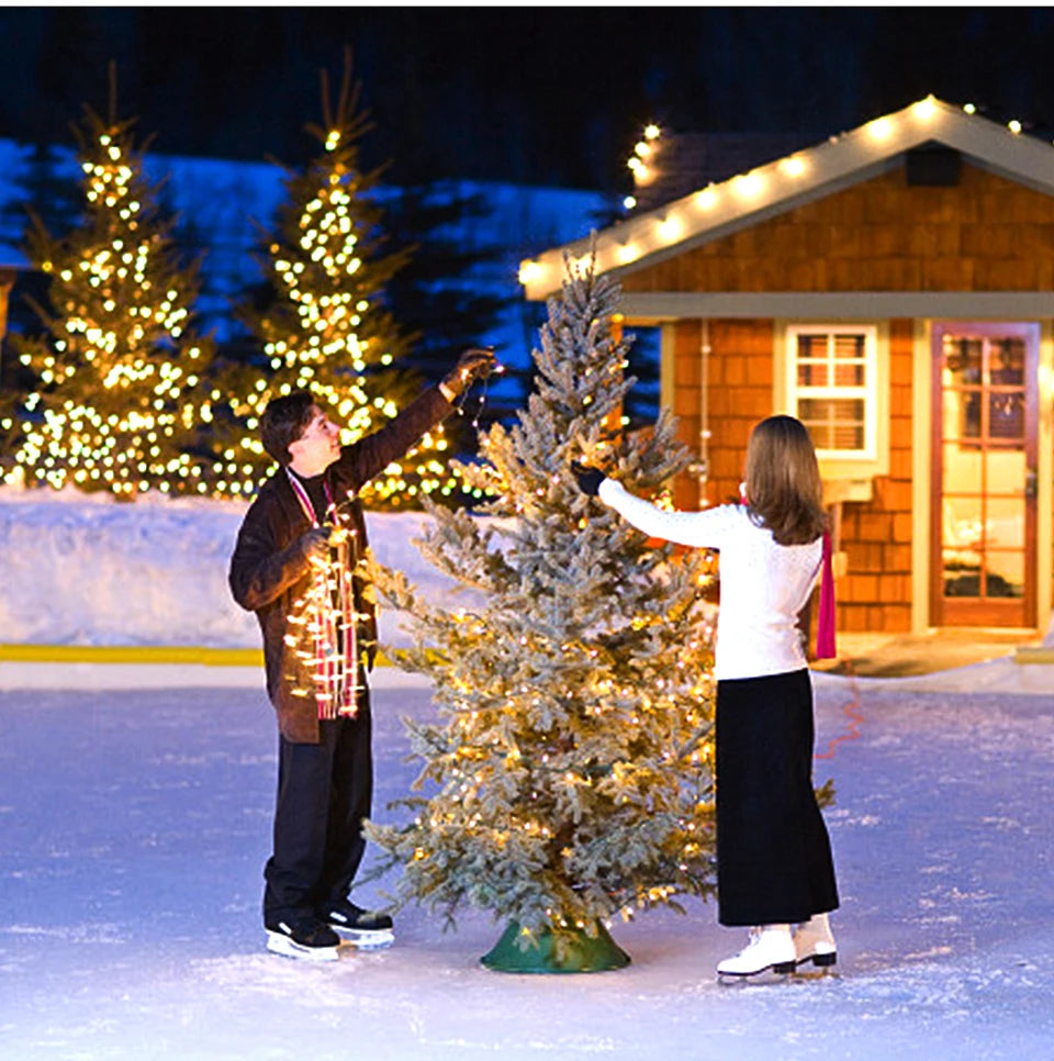 Luz Solar LED de 50m, 100m, 20m para Decoração de Jardim, Decoração Externa, Cordão de Luz de Natal, Lâmpada Solar com Bateria