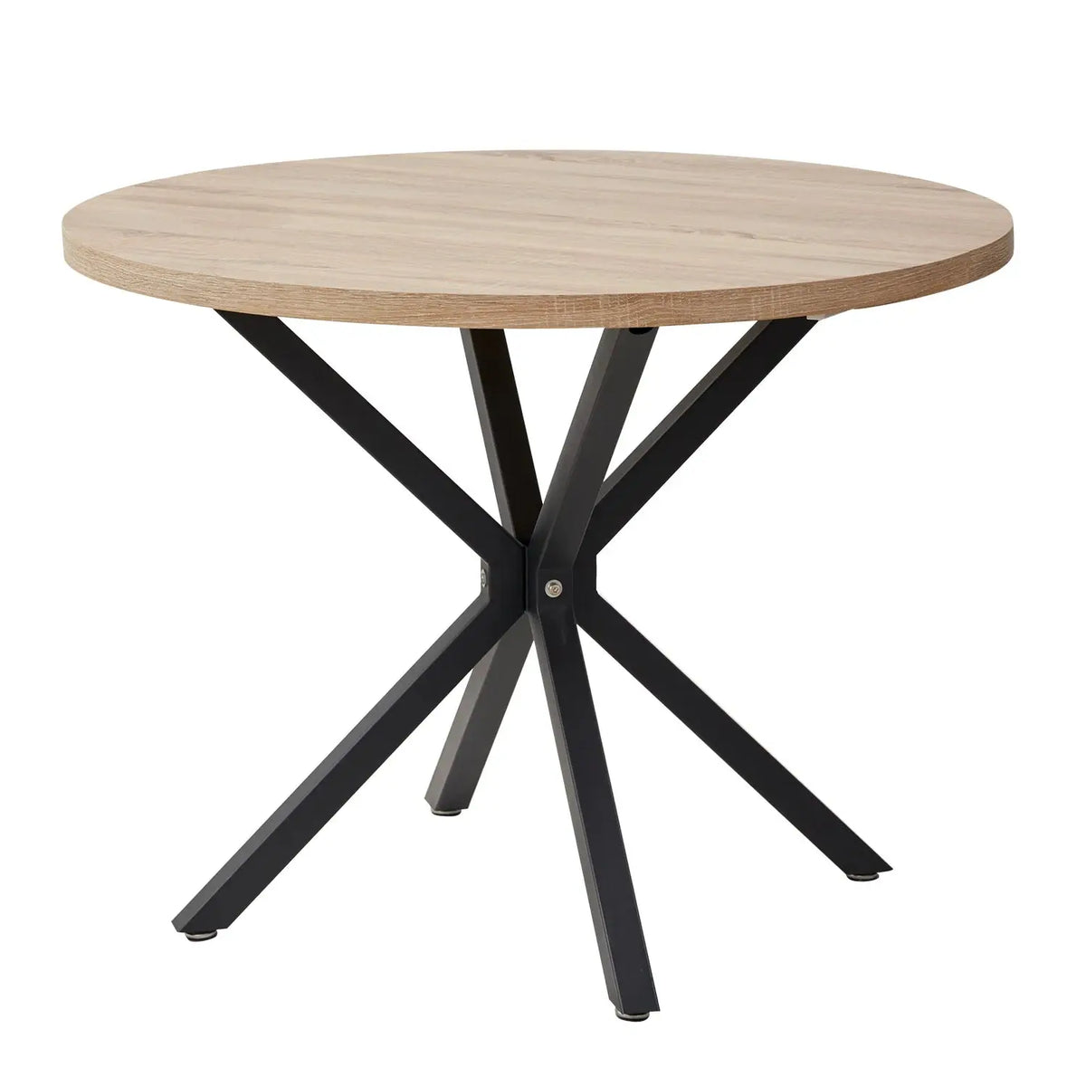 Egoonm mesa redonda nórdica de madeira maciça com tampa de madeira e estrutura de aço mesas de centro sala de estar escritório móveis para casa 100cm - Kasa & Pet