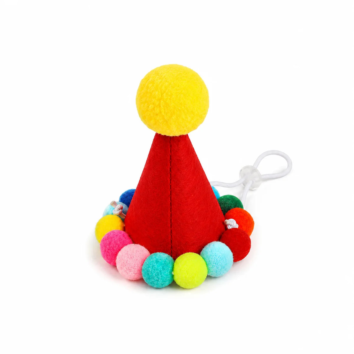 Chapéu de Aniversário para Animais de Estimação, para Gatos e Cães Pequenos, Boné de Feltro Ajustável em Forma de Cone, Fantasia Colorida com Pom Pom, Acessório para Fotos e Celebrações Kasa & Pet