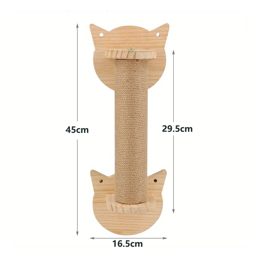 Pós de arranhar para gatos montado na parede, móveis de parede, árvore de madeira para gatos grandes, colunas mais grossas para multi-funções