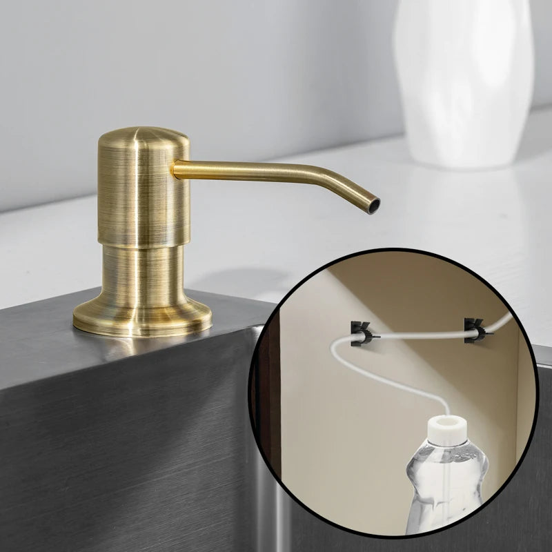 Dispensador De Sabonete Líquido De Aço Inoxidável, Kit De Tubo De Extensão, Bombas De Imprensa De Mão, Banheiro, Loção, Detergente, Pia De Cozinha