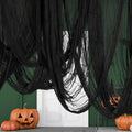 76x183cm decorações de halloween preto assustador gaze pano janela mesa porta net assustador fantasia vestido festa casa assombrada decoração da parede