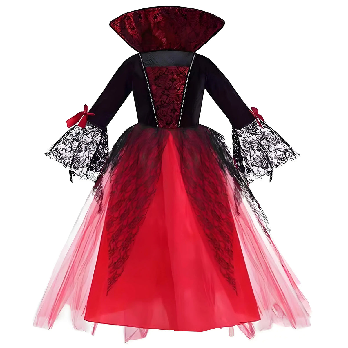 Fantasia de Vampiro para Meninas 2026: Vestido Gótico Escarlate de Noiva Fantasma para Crianças – Perfeito para Halloween, Aniversários e Carnaval