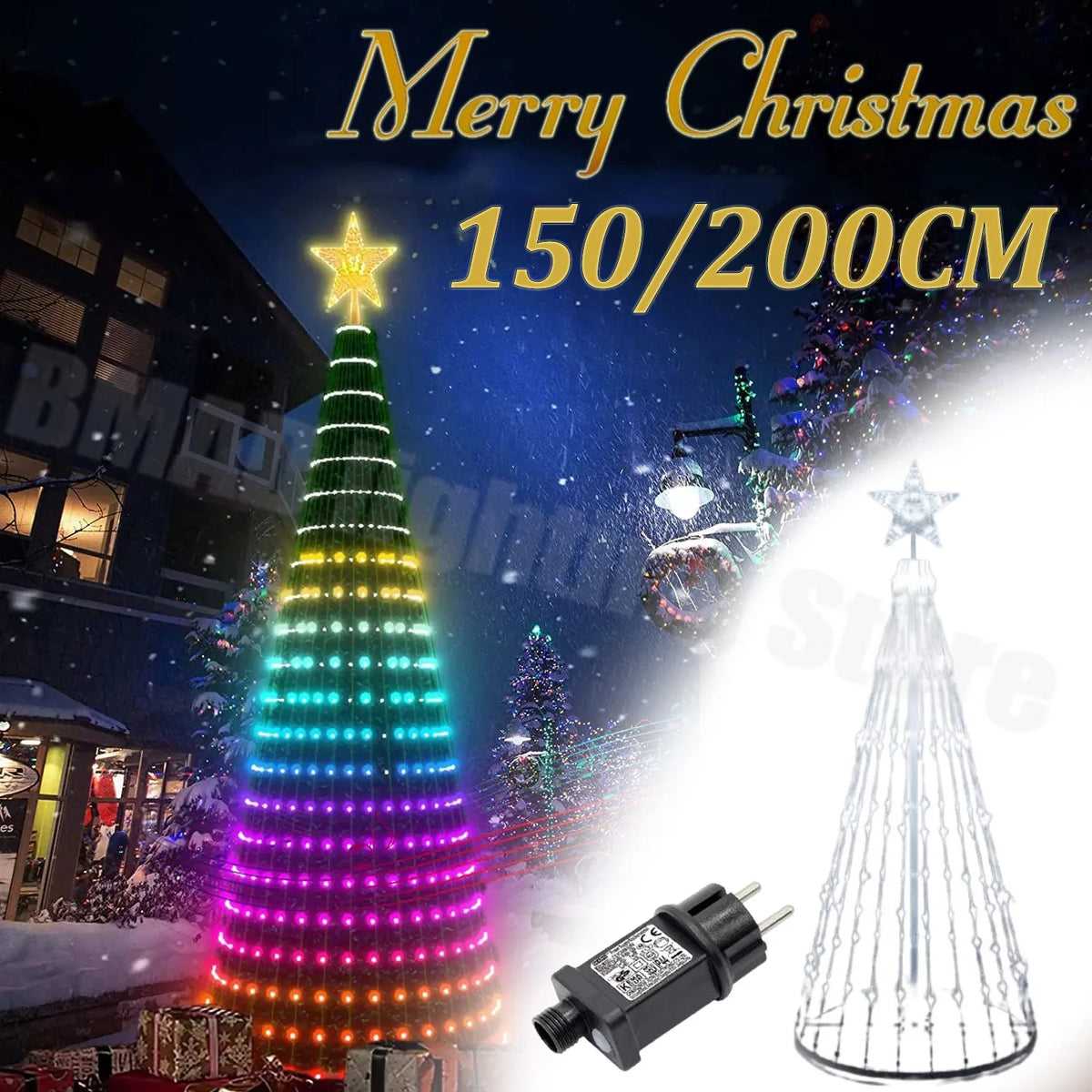LED Cone Animado Lightshow Árvore De Natal Luz, Jardim Ao Ar Livre String Luzes, Impermeável Home Decorações Do Partido Xmas, 2024