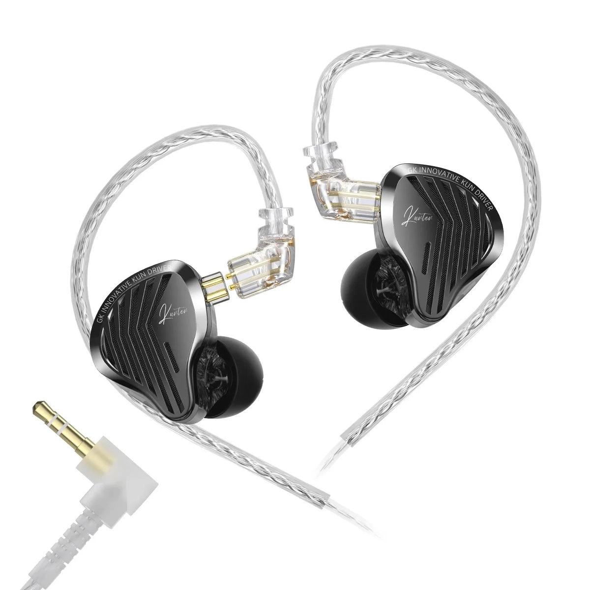 Kz Gk Kunten 1DD Dynamic Drive Earphone Hifi IEMs In Ear Earbuds 2pin Detachable Cable Metal Gamer Audiophile Headset
