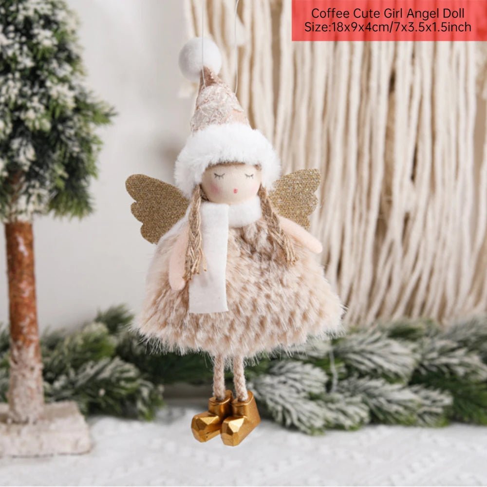 Ano novo 2024 natal anjo bonecas árvore de natal pingente ornamentos navidad 2022 decoração de natal para casa presentes natal noel deco